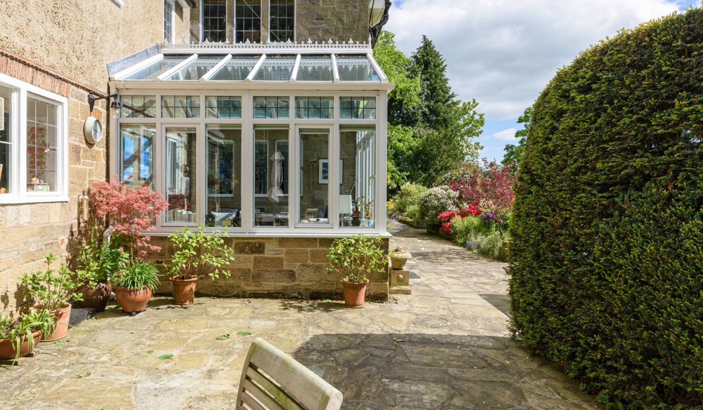 courtyard with orangery